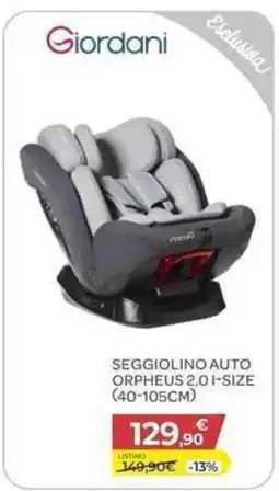 Bimbo Store Giordani Seggiolino auto Orpheus 2.0 i-size offerta