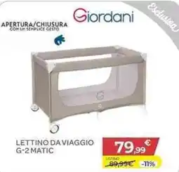 Bimbo Store Lettino da viaggio G-2 Matic Giordani offerta