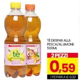 Eurospar Tè Despar alla pesca/al limone offerta