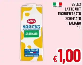 Selex latte UHT microfiltrato scremato