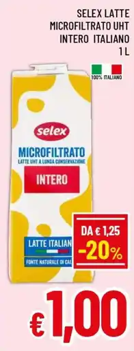A&O Selex latte microfiltrato UHT intero italiano offerta