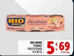 Deco Supermercati Rio mare tonno filo d'olio offerta