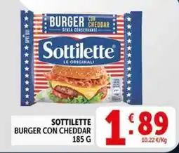Deco Supermercati Sottilette burger con cheddar offerta