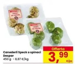 Eurospar Canederli Speck o spinaci Despar offerta