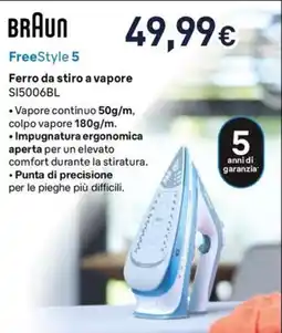 Unieuro Braun FreeStyle 5 Ferro da stiro a vapore offerta