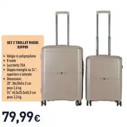 Unieuro Set 2 trolley rigidi PJPP09 offerta