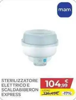 Bimbo Store Sterilizzatore elettrico e scaldabiberon express mam offerta