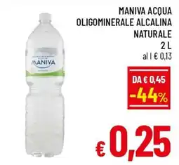 A&O Maniva acqua oligominerale alcalina naturale offerta