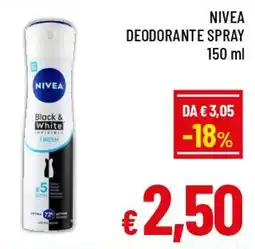 A&O Nivea deodorante spray black & white fresh offerta