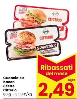 Despar Guanciale o bacon Citterio offerta
