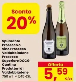 Despar Spumante Prosecco Valdobbiadene offerta