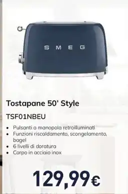 Unieuro Tostapane 50' Style Smeg offerta