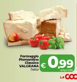 In Coop Formaggio Piemontino Classico VALGRANA offerta