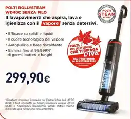 Unieuro Polti Rollysteam WD40C senza filo offerta