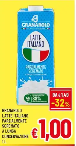 A&O Granarolo latte italiano parzialmente scremato offerta