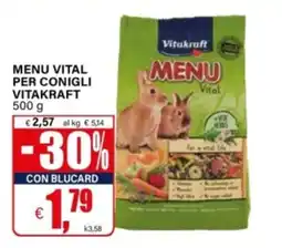Il Gigante Menu vital per conigli Vitakraft offerta