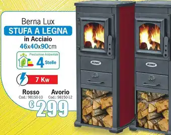 Berna Lux Stufa a legna in acciaio