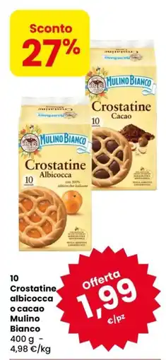 Despar Crostatine albicocca o cacao Mulino Bianco offerta