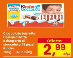 Despar Cioccolato barrette Kinder offerta