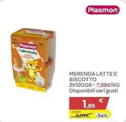 Bimbo Store Plasmon Merenda Latte e Biscotto offerta