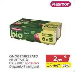 Bimbo Store Plasmon omogeneizzato frutta bio offerta