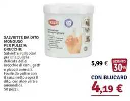 Il Gigante Salviette da dito monouso per pulizia orecchie Trixie offerta