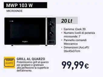 Microonde Whirlpool MWP 103 W