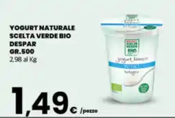 Despar Sicilia Yogurt naturale scelta verde bio offerta