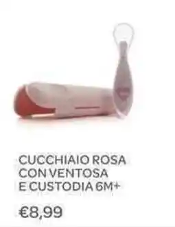 Bimbo Store Cucchiaio rosa con ventosa e custodia 6m+ offerta