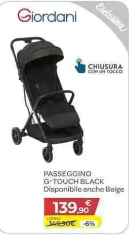 Bimbo Store Giordani Passeggino G-Touch Black offerta