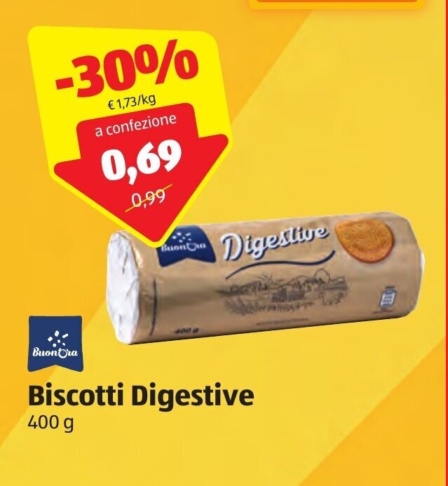 BuonOra Biscotti Digestive 400g offerta di ALDI