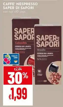 Pan Caffè Nespresso Saper di Sapori offerta