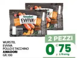 Despar Sicilia Wurstel Evviva Pollo e Tacchino Amadori offerta