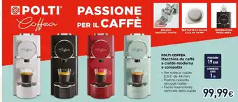 Polti Coffea Macchina da caffè a cialde moderna e compatta