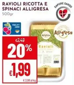Pan Ravioli ricotta e spinaci Alligresa offerta