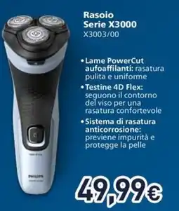 Unieuro Rasoio Serie X3000 Philips offerta