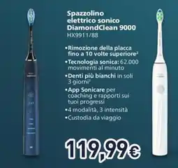 Unieuro Spazzolino elettrico sonico DiamondClean 9000 offerta