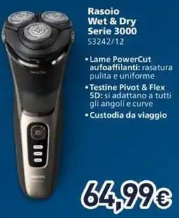 Unieuro Rasoio Wet & Dry Serie 3000 offerta