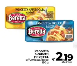 In Coop Pancetta a cubetti Beretta affumicata/dolce offerta