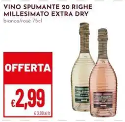 Pan Vino spumante 20 righe millesimato extra dry offerta