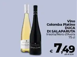 Coop Radenza Vino Colomba Platino DUCA DI SALAPARUTA offerta