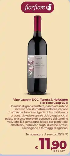 Coop Radenza Vino Lagrein DOC Tenuta J. Hofstätter Fior fiore Coop offerta