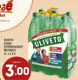 Punto é market Acqua effervescente naturale Uliveto offerta