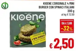 Famila Market Kioene l'originale 4 mini burger con spinaci italiani offerta
