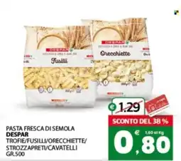 Despar Sicilia Pasta fresca di semola Despar offerta
