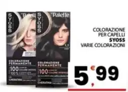 Despar Sicilia Palette Syoss colorazione per capelli offerta