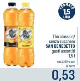 Talento Professional Store Thè classico senza zucchero San Benedetto offerta