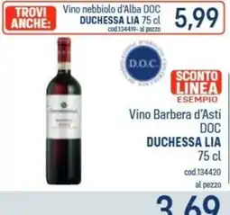 Talento Professional Store Vino Barbera d'Asti DOC Duchessa Lia offerta