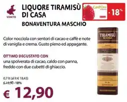 Cadoro Liquore Tiramisù di Casa Bonaventura Maschio offerta