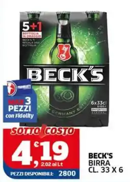 Sigma Beck's birra offerta
